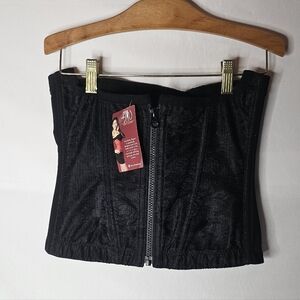 ​Dao Body Shaper Waist Trainer Medium Black Lace Zip Corset 25" Waist NWT USA